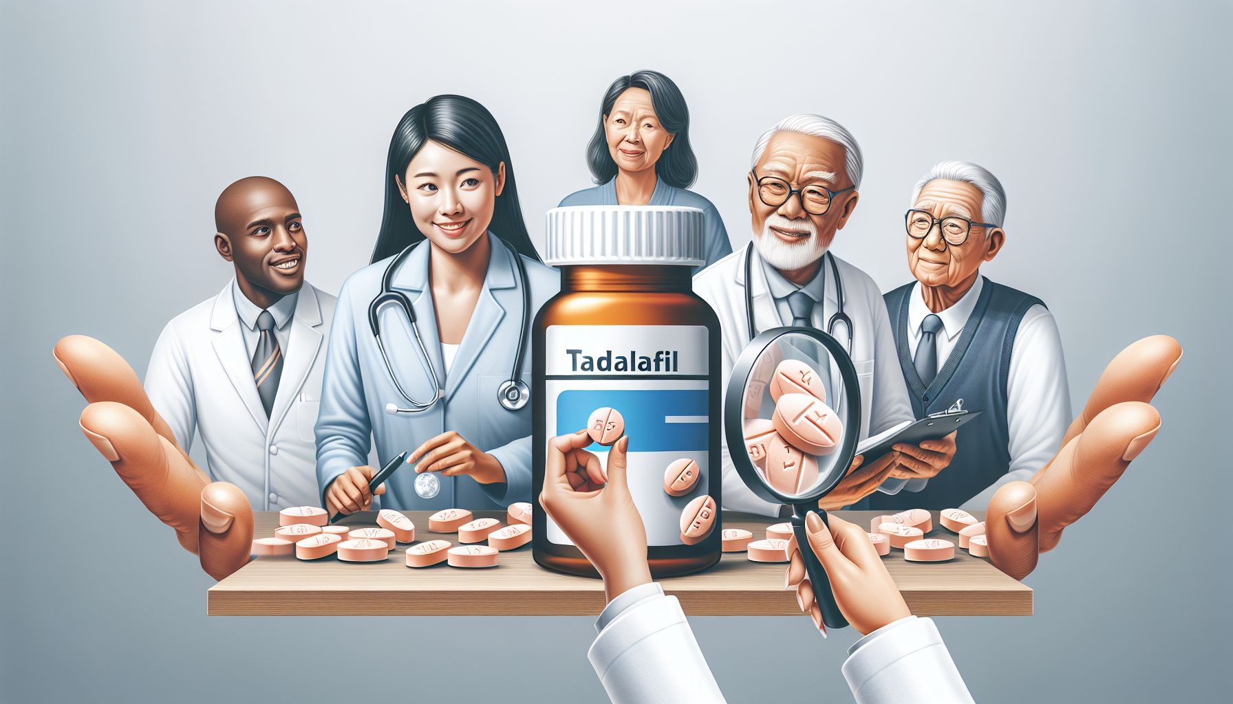 Tadalafil tablets with stethoscope—treatment for erectile dysfunction and benign prostatic hyperplasia